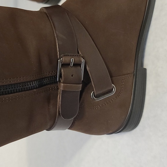 ECCO Women's Chocolate Nubuck Leather Tall Boots (Sz 6.5) - Picture 3 of 11